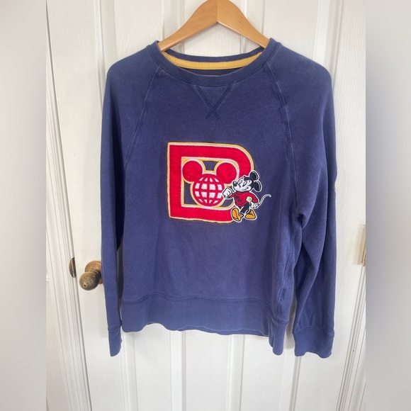 Disney Parks Size Small  Blue Crew Neck Sweatshirt  Embroidered - Picture 1 of 5